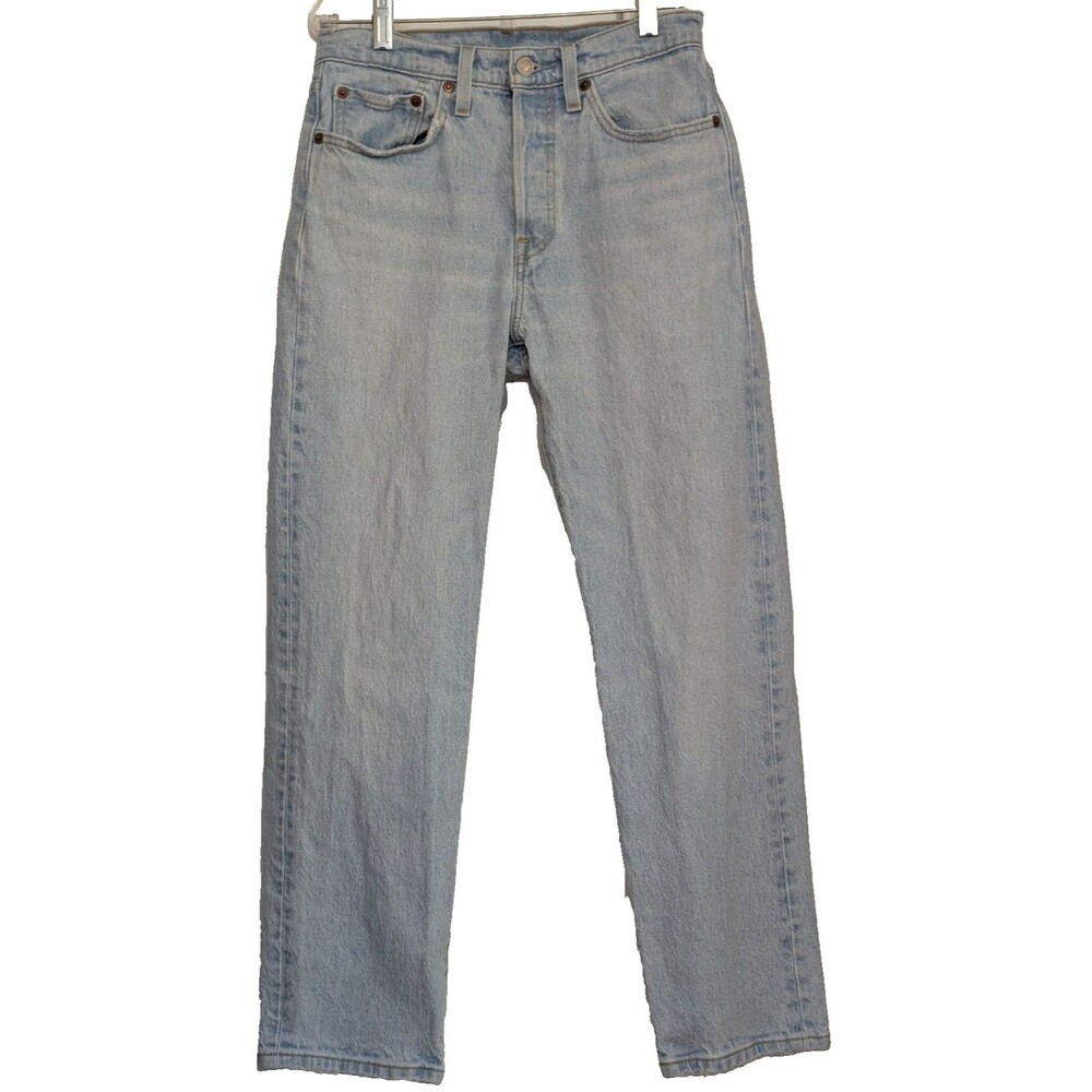 Levi's 501 Original Fit Jeans Men's W26 L28 Light Wash Straight Leg Button Fly
